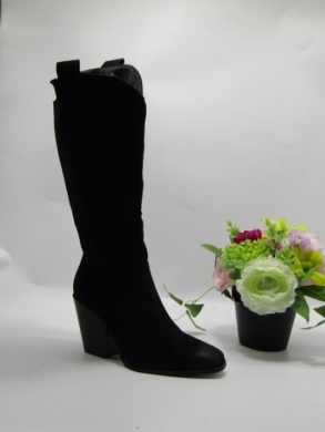 Kozaki damskie na obcasie (36-41) D7896 BLACK