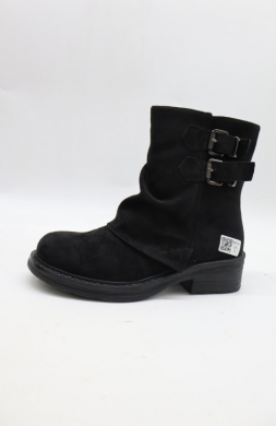 Botki damskie ocieplane na płaskim (36-41) 8805 BLACK