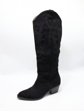 Kozaki damskie na obcasie (36-41) 7688A-1 BLACK