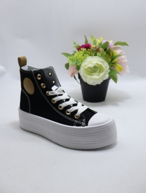 Trampki damskie na płaskim (36-41) 6184 BLACK