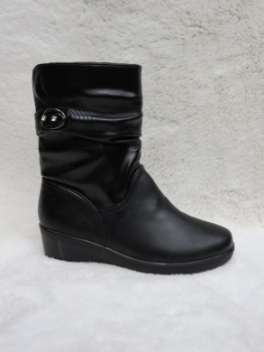 Kozaki damskie ocieplane na płaskim (36-42) W2213 BLACK