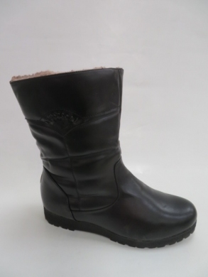 Kozaki damskie ocieplane na płaskim (39-43) 9318-6 BLACK