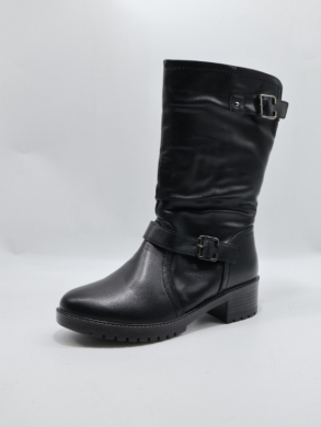 Kozaki damskie ocieplane na obcasie (37-42) 3106 BLACK
