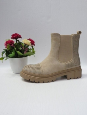 Botki damskie ocieplane na płaskim (36-41) RQ449 BEIGE