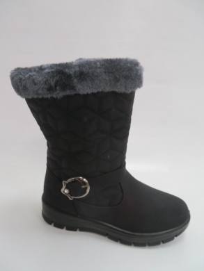 Kozaki damskie ocieplane na płaskim (36-42) 7501-1 BLACK
