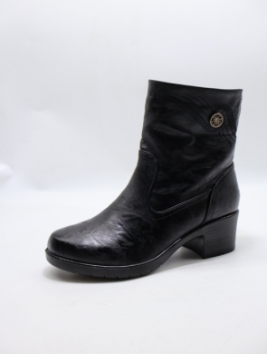Botki damskie ocieplane na obcasie (36-42) 7122-21 BLACK