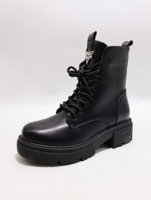 Botki damskie ocieplane na płaskim (36-41) SA3155-1 BLACK