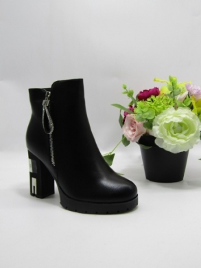 Botki damskie ocieplane na obcasie (36-41) B3023-1 BLACK