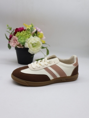 Buty sportowe damskie na płaskim (36-41) DD353 BROWN/PINK