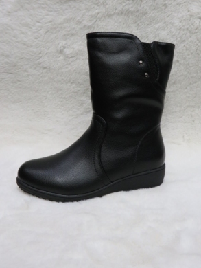 Kozaki damskie ocieplane na płaskim (37-42) 33001-1 BLACK