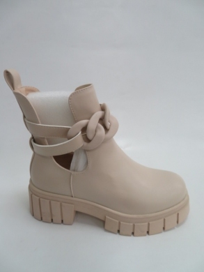 Botki damskie jesienne na płaskim (36-41) RQ426 BEIGE
