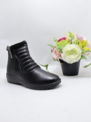 Botki damskie ocieplane na płaskim (36-42) 26302-1 BLACK