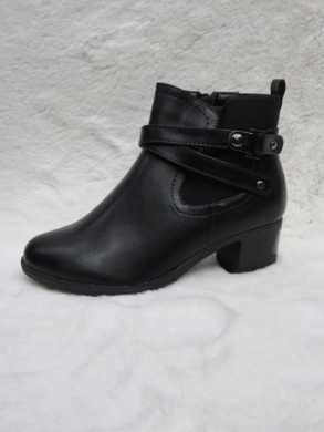 Botki damskie ocieplane na obcasie (36-41) 61701 BLACK