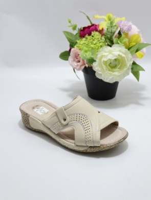 Klapki damskie na koturnie (36-41) J6-16 BEIGE
