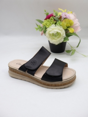 Klapki damskie na płaskim (36-41) 6588-1 BLACK