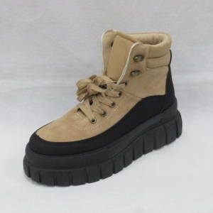 Botki damskie jesienne na koturnie (36-41) 19506 KHAKI