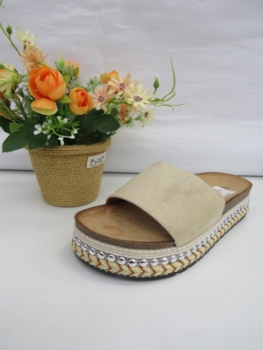Klapki damskie na koturnie (36-41) 055-137 BEIGE
