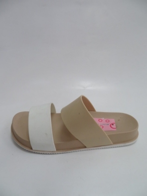 Klapki damskie na płaskim (36-41) DT2-203 NUDE/WHITE