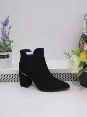Botki damskie ocieplane na obcasie (36-41) 5628 BLACK