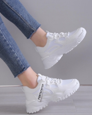 Buty sportowe damskie na płaskim (36-41) BL367 WHITE