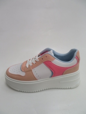 Buty sportowe damskie na koturnie (36-41) AB977 WHITE/ROSE