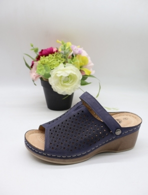 Klapki damskie na koturnie (36-42) 2316-27 BLUE