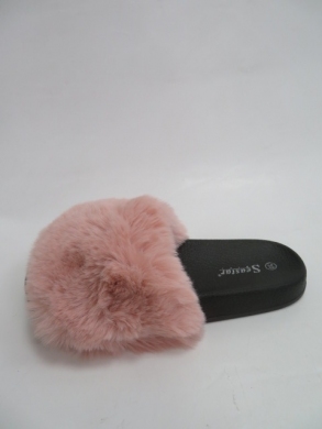 Klapki damskie z futerkiem (36-41) WB02 PINK