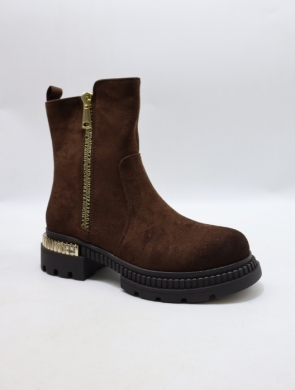 Botki damskie na płaskim (36-41) NOM-22 BROWN