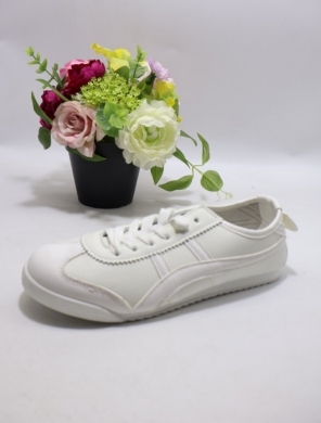 Buty sportowe damskie na płaskim (36-41) XBC25609 WHITE