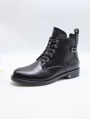 Botki damskie ocieplane na płaskim (36-41) YCC-150 BLACK
