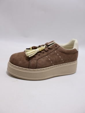 Buty sportowe damskie na płaskim (36-41) B2170 BROWN