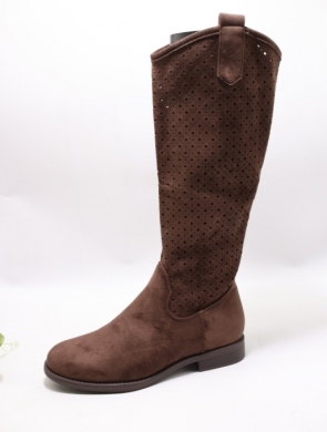 Kozaki damskie na płaskim (36-41) H259-6 BROWN
