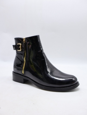 Botki damskie ocieplane na płaskim (36-41) W-85 BLACK
