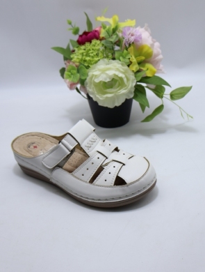 Klapki damskie na koturnie (36-42) 401-5 WHITE