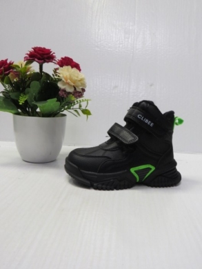 Botki chłopięce ocieplane (21-26) HA338 BLACK/GREEN