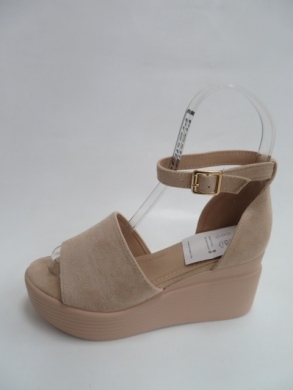 Sandały damskie na koturnie (36-41) 0-35 BEIGE