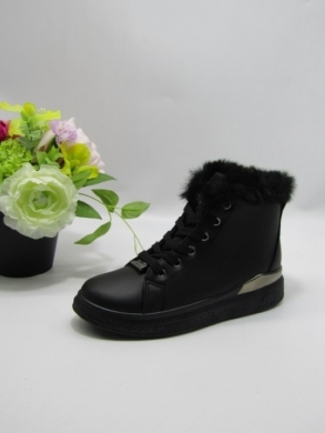 Botki damskie ocieplane na płaskim (36-41) 3007-11 BLACK