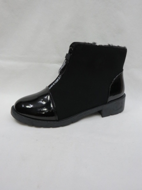 Botki damskie ocieplane na płaskim (36-41) JX384 BLACK