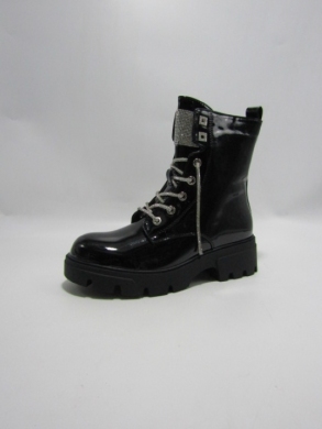 Botki damskie ocieplane na płaskim (36-41) SA3055-1 BLACK