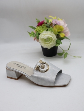 Klapki damskie na obcasie (36-41) 0681 SILVER