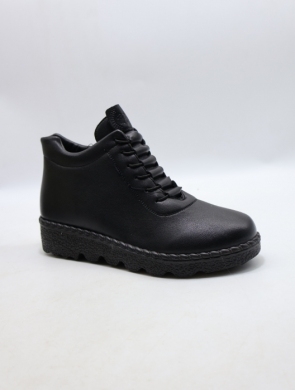 Botki damskie ocieplane na płaskim (36-42) BK252-1 BLACK