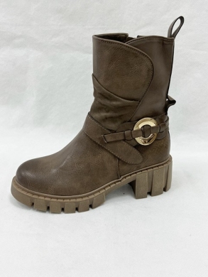 Botki damskie ocieplane na obcasie (36-41) M621 KHAKI