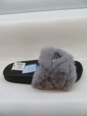 Klapki damskie z futerkiem (36-41) FF-007 GREY