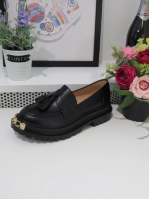 Mokasyny damskie na płaskim (36-41) H8-338 BLACK