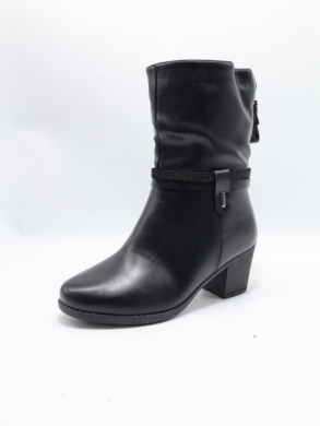 Kozaki damskie ocieplane na obcasie (36-41) D3125 BLACK