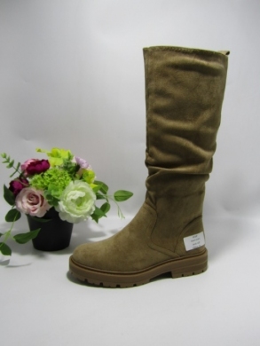 Kozaki damskie ocieplane na płaskim (36-41) 9164 CAMEL