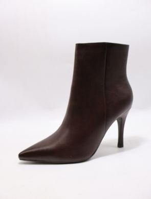 Botki damskie ocieplane na szpilce (36-41) 9464 BROWN