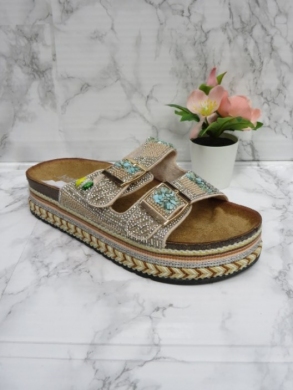 Klapki damskie na koturnie (36-41) THS-91 BEIGE