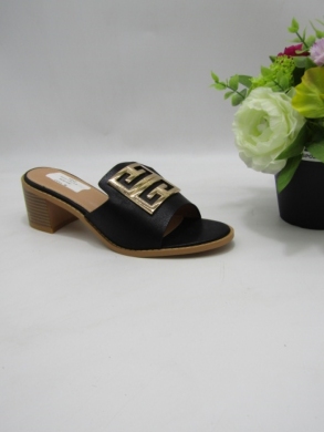 Klapki damskie na obcasie (36-41) 89222A BLACK
