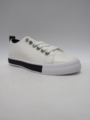 Buty sportowe damskie na płaskim (36-41) BK57 WHITE/BLACK